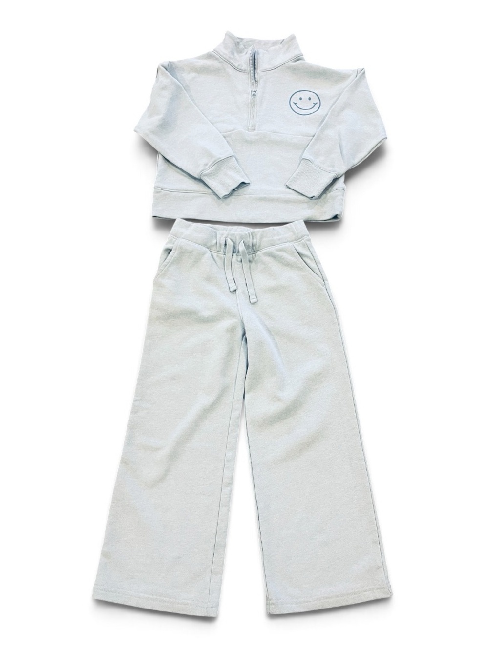 OshKosh B’gosh Girls 6/6X Smiley Face Sweatshirt & Wide Leg Pants Set